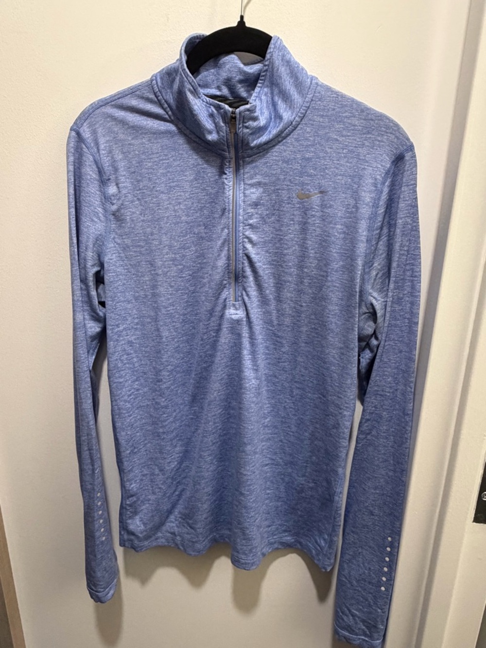 Nike Heather Light Blue Quarter-Zip Performance Top